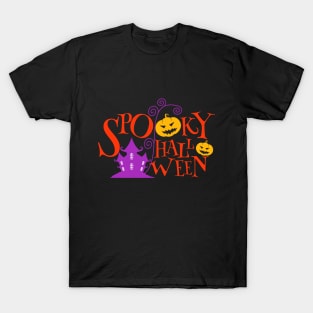 Spooky Pumpkin Halloween Castle T-Shirt